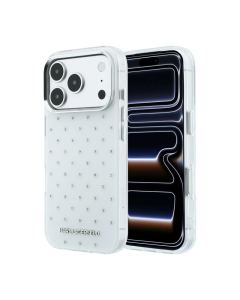 Maska za iPhone 17 Pro/ 18 Pro Karl Lagerfeld IML Rhinestones Allover and Electroplated Logo bela