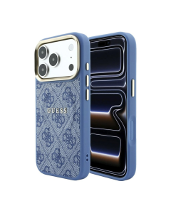 Maska za Samsung iPhone 17 Pro/ 18 Pro Guess 4G Embossed Classic MagSafe plava