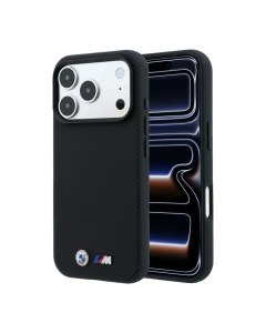 Maska za iPhone 17 Pro Max/ 18 Pro Max BMW M Quadrille Kevlar Metal Logo Magsafe crna