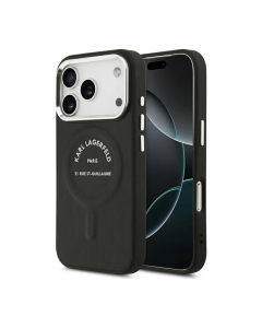 Maska za iPhone 17 Pro/ 18 Pro Karl Lagerfeld Embossed Open Ring RSG Logo Magsafe crna