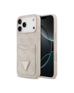 Maska za iPhone 17 Pro Guess 4G Double Card Triangle pink