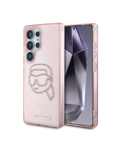 Maska za Samsung S25 Ultra/ S938B Karl Lagerfeld Rhinestones K Head Logo pink