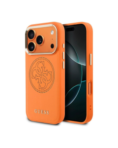 Maska za iPhone 17 Pro narandžasta Guess Perforated 4G MagSafe
