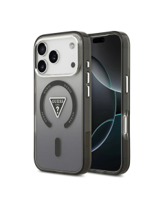 Maska za iPhone 17 Pro Guess IML Gradient Triangle Logo MagSafe crna