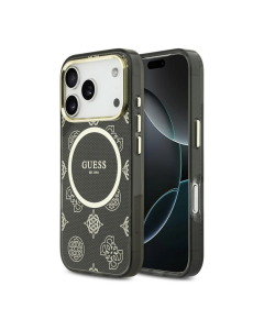 Maska za iPhone 17 Pro Max Guess IML Peony Dot MagSafe siva