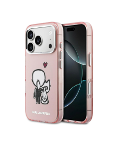 Maska za iPhone 17 Pro roza Karl Lagerfeld Karl & Choupette Back MagSafe