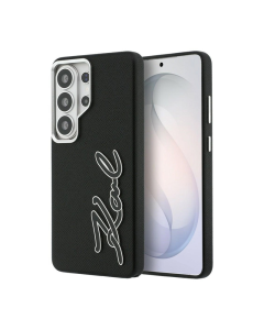 Maska za Samsung S26 Ultra/ S948B Karl Lagerfeld Grained Signature Metal Resin Logo crna