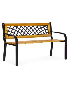 MULTIGARDEN Drvena baštenska klupa sa rešetkastim naslonom 118×52 cm -