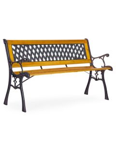 MULTIGARDEN Drvena baštenska klupa sa rešetkastim naslonom 126×51 cm -
