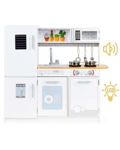 ECO TOYS Drvena dečija kuhinja led svetlo+saksije