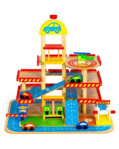 ECO TOYS Drvena garaža sa liftom i automobilima - HM013290