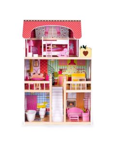 ECO TOYS Drvena kućica za lutke na 3 sprata - 8209-1-1-1-1