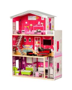ECO TOYS Drvena kućica za lutke sa liftom Malibu Residence - 4118-1-1-1