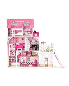 ECO TOYS Drvena kućica za lutke sa liftom XXL - TL49059