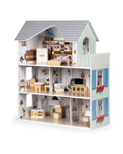 ECO TOYS Drvena kućica za lutke sa nameštajem Emma Residence - 8301