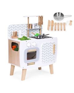 ECO TOYS Drvena dečija kuhinja sa dodacima Retro - W10C863