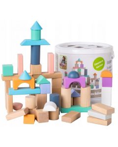 ECO TOYS Drvene kocke sa kanticom i sorterom oblika, 100 delova - 2505