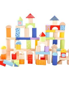 ECO TOYS Drvene kocke Napravi zamak,  100 delova - 2007-1-1