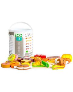 ECO TOYS Igračka drvene namirnice za seckanje 23 dela - TL87115