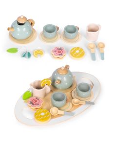 ECO TOYS Drveni set za čaj – čajnik, šoljice, 14 delova – ecotoys