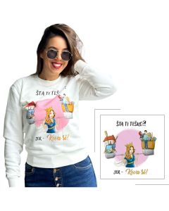 KEVA SI Ženska dukserica - Šta ti teško jer keva si, bela