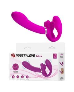 Ljubičasti dupli vibrirajući strap on - 022061