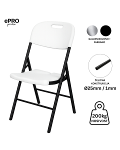 ePRO sklopiva baštenska stolica, metal-plastika
