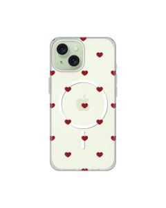 Maska za iPhone 15 6.1 Red Hearts Print Magsafe