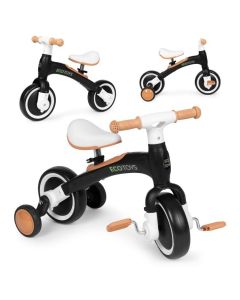 ECO TOYS Ecotoys balans bicikl sa pedalama i pomoćnim točkovima 3u1 black