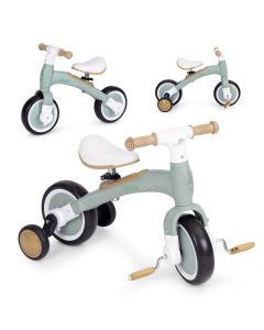 ECO TOYS Bicikl sa pedalama i pomoćnim točkovima 3u1, zelena - LC-V1359 GREEN