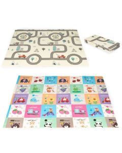 ECO TOYS Sklopiva podloga za igru sa dva lica 178x198cm Animals - ECOEVA016