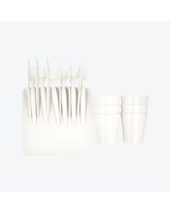 DUE ESSE Set za piknik 24 dela plastika beli - EP23000231-OPR-BE