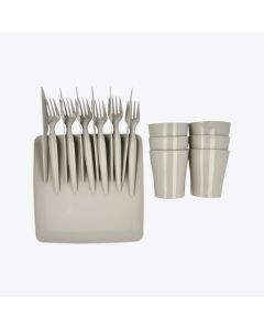 DUE ESSE Set za piknik 24 dela plastika krem - EP23000231-OPR-KR