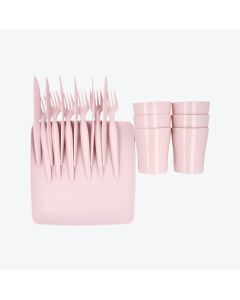 DUE ESSE Set za piknik 24 dela plastika roze - EP23000231-OPR-RO