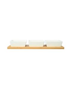 ESTIA Porcelanski set posuda na dasci od bambusa ES01-20231 - ES01-20231