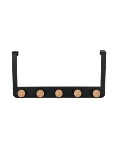 ESTIA Čiviluk za vrata sa 5 kukica metal/drvo crni ES02-18283 - ES02-18283