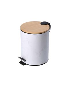 ESTIA ES02-22020 KANTA ZA OTPATKE METAL BAMBUS SA PEDALOM 5L MERMER BELA - ES02-22020