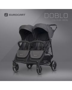 EUROCART Kolica za blizance Doblo iron, crna - W-EU-DOBLO-IR