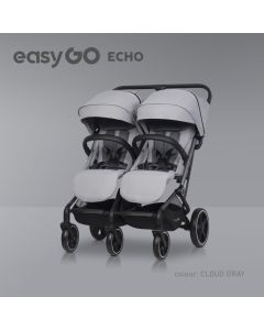 EUROCART Kolica za blizance Easy go echo sage, siva - W-EA-ECHO-CG