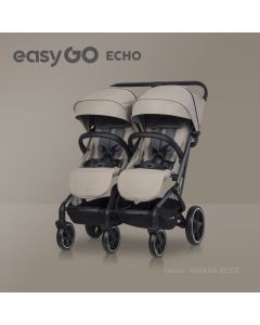 EUROCART Kolica za blizance Easy go echo sage, bež - W-EA-ECHO-SB