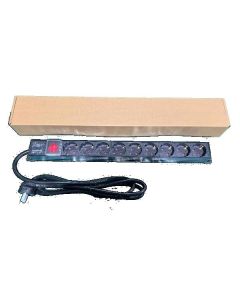 EXESHOP Razvodni PDU panel za rack 19 in, sa 9 utičnih mesta, kabl 2m (aluminijum) - EXE119