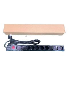 EXESHOP Razvodni PDU panel za rack 19 in, sa 10 utičnih mesta, kabl 2m (aluminijum) - EXE120