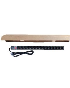EXESHOP Razvodni PDU panel za rack 19 in, sa 15 utičnih mesta, kabl 2m (aluminijum) - EXE122