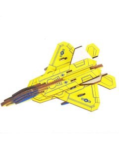 3d drvena slagalica-Žuti f-22 raptor - 9-1