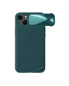 NILLKIN Maska Cam Shield Leather S za iPhone 14 Plus, zelena - F105490