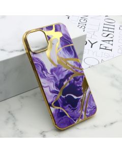 Futrola Marble za iPhone 15 Plus, ljubičasta - F113276
