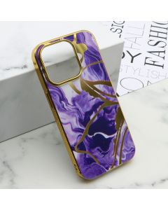 Futrola Marble za iPhone 15 Pro, ljubičasta - F113279