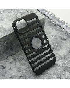 Maska LINES LOGO CUT za iPhone 15, crna - F116265