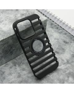 Maska LINES LOGO CUT za iPhone 15 Pro, crna - F116269