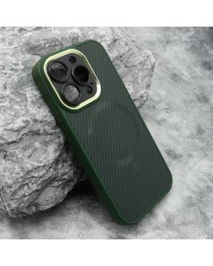 Maska Carbon MagSafe za iPhone 15 Pro, zelena - F117349